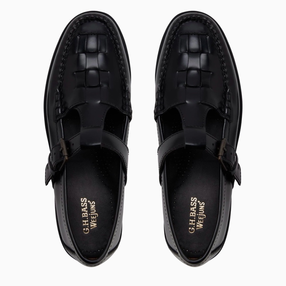 G.H. Bass & Co. Black Weejuns Leather Fisherman Loafers Women’s Size 7